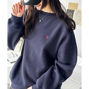 トレーナー スウェット 「新色追加」GeeRA別注「U.S. POLO ASSN.」ワンポイント刺繍オーバーサイズ表ピーチ裏起毛スウェット レディース