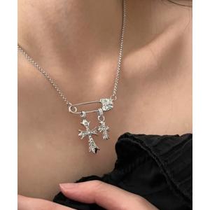 NO WAY ネックレス /ダブルクロス安全ピンモチーフネックレス（MA