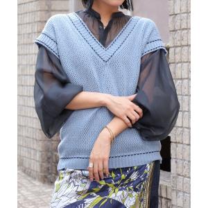 Ballsey（ボールジィ） ベスト ジレ ミックスファー Vネックベスト