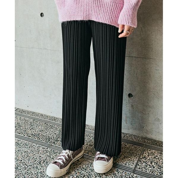 ワイドパンツ パンツ セルフカット アコーディオン プリーツ ワイドパンツ レディース