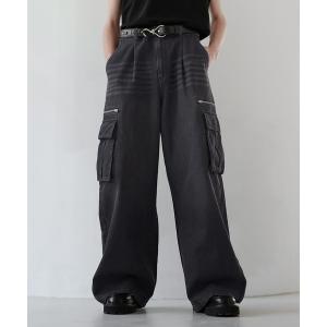 Ressaca（レサーカ） ワイドパンツ カーゴパンツ ベルトデザインフレア