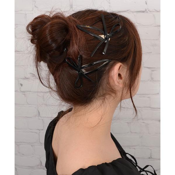 ヘアピン 「float」2個セット リボン パッチンピン