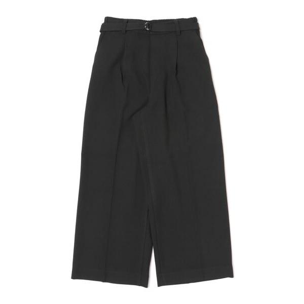 ワイドパンツ パンツ サマ見え（Ｗ）ベルト付ワイドパンツ６１丈 レディース