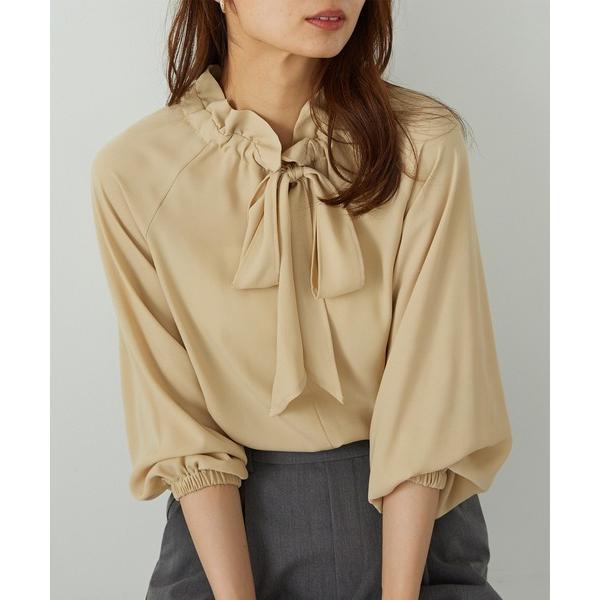 ブラウス シャツ フリル衿ボウタイデザインブラウス レディース