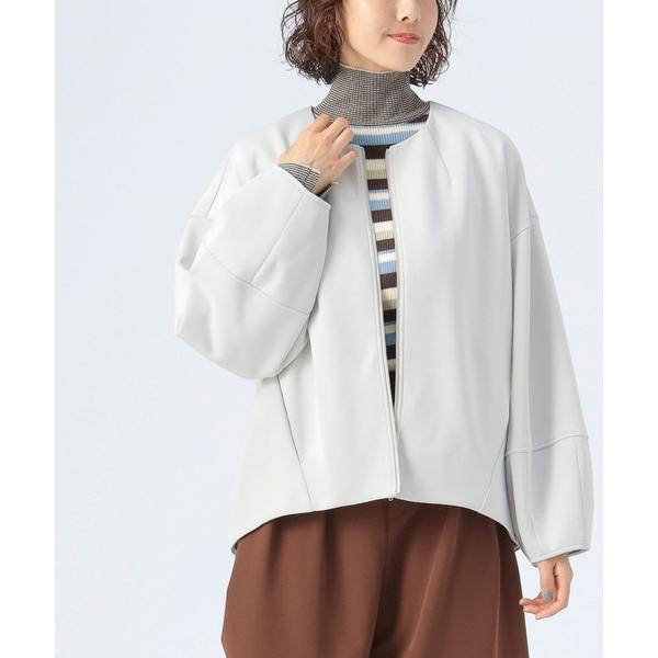 ブルゾン アウター 「3色展開」ノーカラー コクーン ブルゾン レディース