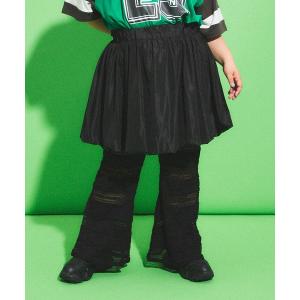 パンツ レースフリルフレアパンツ レディース