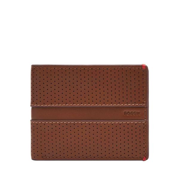 コインケース フォッシル 二つ折り財布 メンズ レザー ブラウン  ML4657210