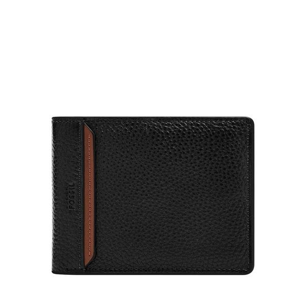 コインケース フォッシル 二つ折り財布 メンズ レザー ブラック  ML4674001