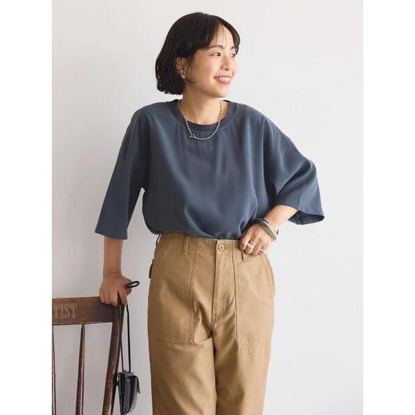 tシャツ 接触冷感 衿リブブラウソー レディース