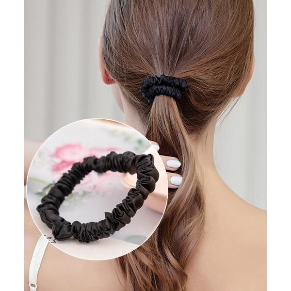 ヘアゴム シルク100%ヘアゴム シュシュ スリムタイプ