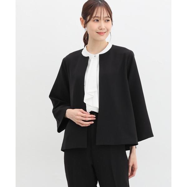 ジャケット ノーカラージャケット 「ストレッチ/ウォッシャブル/イージーケア」Ａラインノーカラージャ...