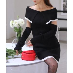 【新品未使用】　chico タックチュールドッキングロングワンピース WEB限定/SALON by Chico】タックチュールドッキングロングワンピース