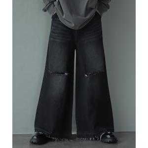 MOUSSY（マウジー） CROSS WAIST WIDE ストレート D/BLU3 : ブランド