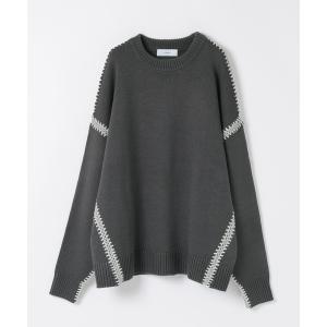 セーター ニット Hand Stitch Crew Neck knit/ハンドステッチクルーネックニット メンズ