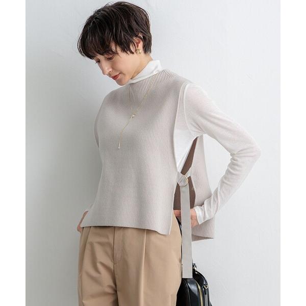 ニット セーター 「洗える」コットンリリー ニットベスト レディース