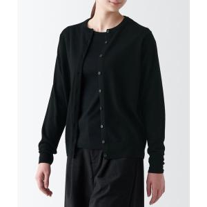 カーディガン 婦人 洗えるウールハイゲージクルー...の商品画像