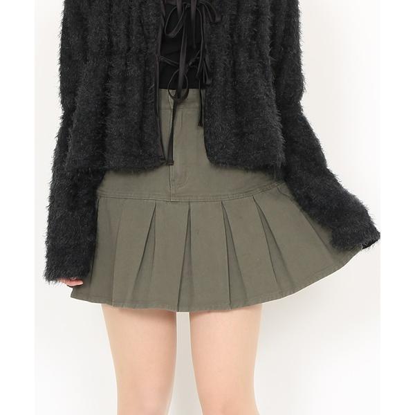 スカート ミリタリープリーツヘムミニスカート