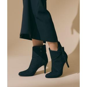 ブーツ LovelyWalk リボンファブリックショートブーツ レディース