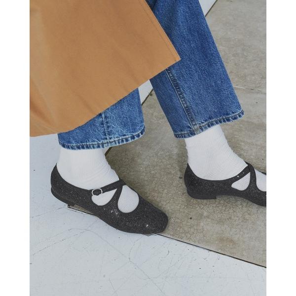 パンプス スクエアトゥ クロスストラップ メリージェーン