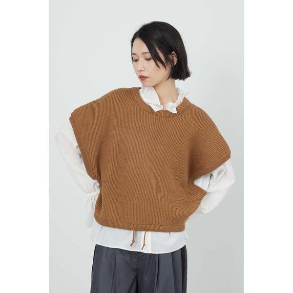 tシャツ クロップドニットジレ レディース