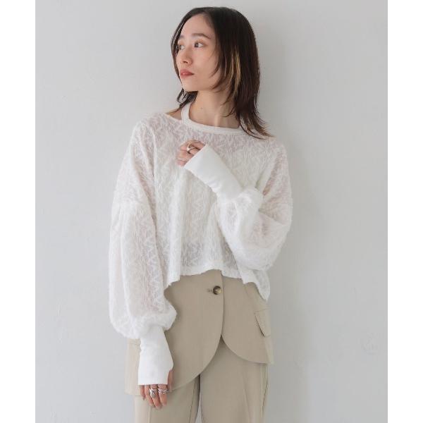 tシャツ 「CLEIO」シャギーレースショート丈プルオーバー/SHAGGY LACE SHORT P...