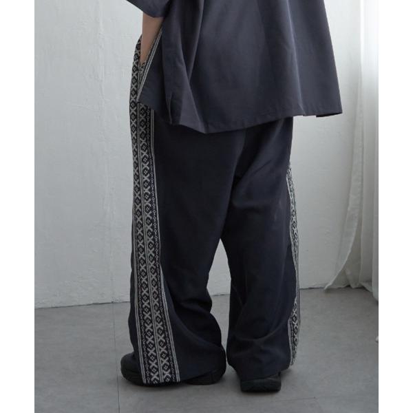 パンツ キューバ刺繍 リラックスワイドパンツ /セットアップ可能 メンズ レディース