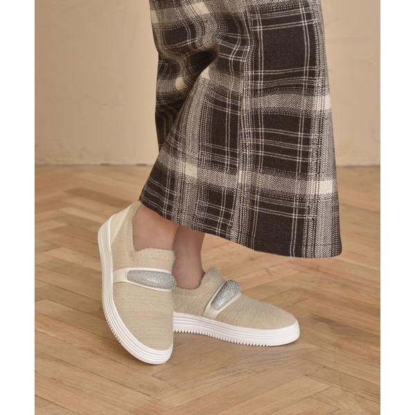 スリッポン 「JEWEL CASKET」ラメ モチーフスリッポン レディース