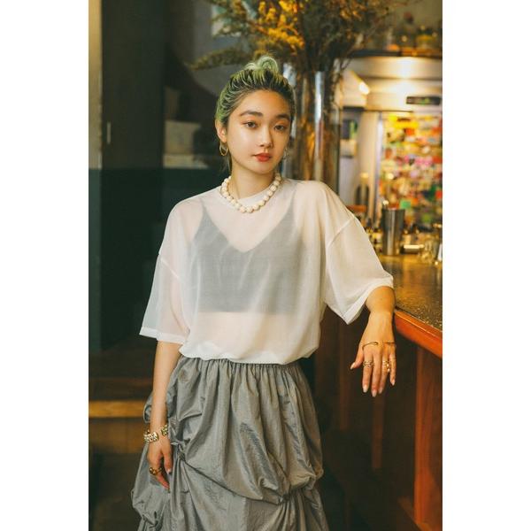 tシャツ mio yanase / Frill sheer tops  ミオ　ヤナセ/フリル　シアー...