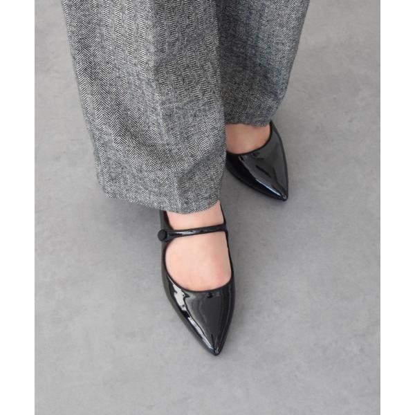 パンプス 「INTER-CHAUSSURES」ポインテッドストラップフラットパンプス(I41501)