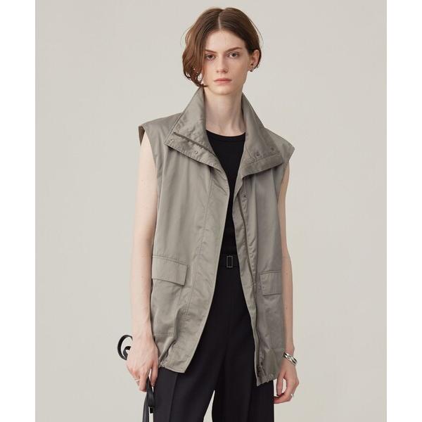 ベスト ジレ 「洗える」グランウォームソフトサテン ミリタリーベスト レディース
