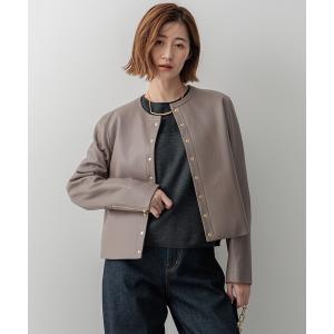 23区 ラムレザー ノーカラージャケット 23区 ジャケット ノーカラージャケット ラムレザー レディース