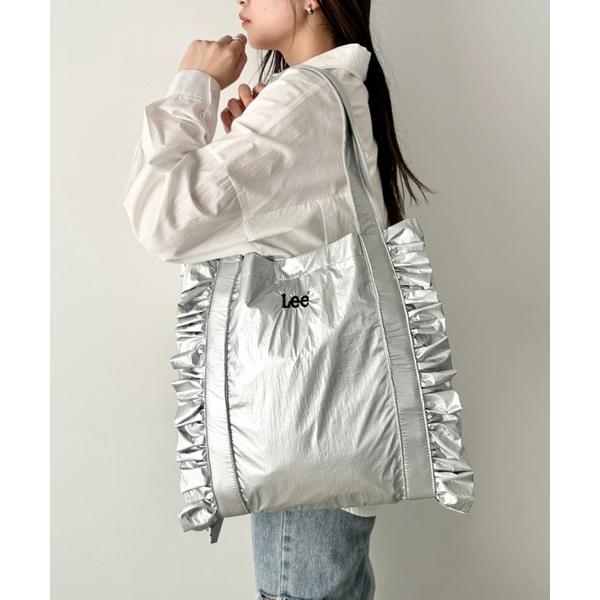 トートバッグ Lee/リー フリル アクセント トートバッグ/バレエコア ティアード ロゴ刺繍/デニ...