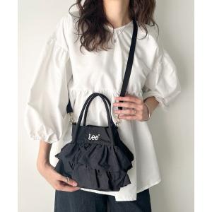 ショルダーバッグ バッグ Lee/リー フリル アクセント 2WAY ミニトート ショルダーバッグ/ハンドバッグ/バレエコア ティアード ロゴ刺繍 レ