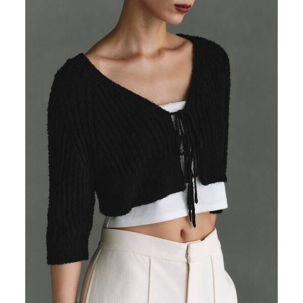 カーディガン carl yarn 2way short cardigan レディース