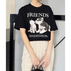 tシャツ 半袖 spiritoso スピリトーゾ FRIENDS シートプリントTシャツ レディース メンズ