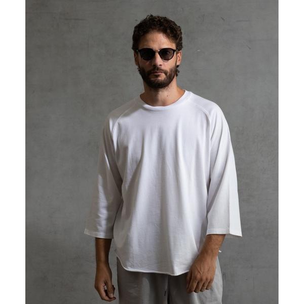 tシャツ 「paradigm」ガス焼き天竺七分袖ビッグラグランT メンズ レディース