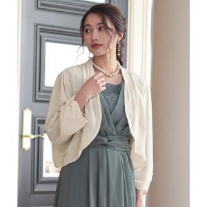 【未使用】Flolia◆スリット袖ショート丈ノーカラージャケット◆アイボリー９号 Flolia ジャケット ノーカラージャケット スリット袖ショート丈