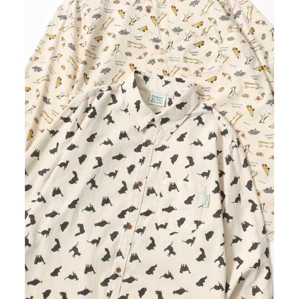 ブラウス シャツ POWER TO THE PEOPLE/パワートゥザピープル 総柄プリント レギュ...