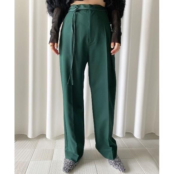パンツ FOLD CORD BELT STRAIGHT PANTS レディース