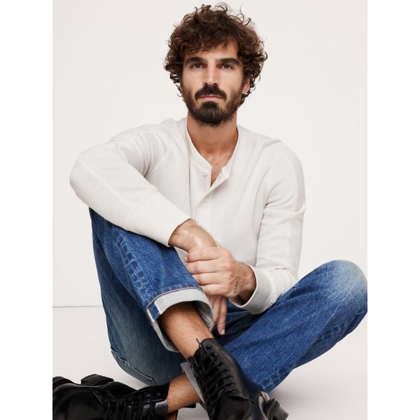 tシャツ スラブ ダブルニット ヘンリーTシャツ メンズ