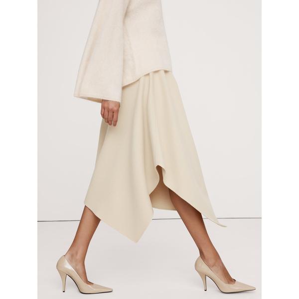 スカート スプリッタブル ウールブレンド ミディスカート