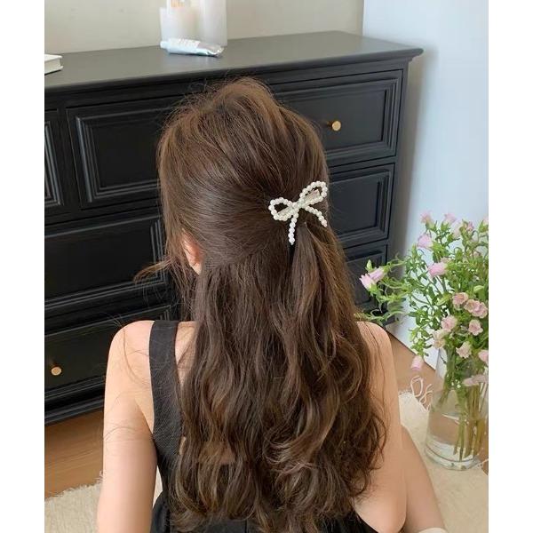 ヘアゴム パールリボンアクセサリー