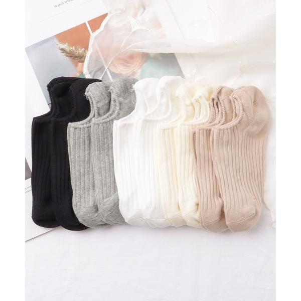 靴下 「10足セット」 ソリッドカラー シンプル リブ カバー ソックス レディース