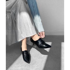 ブーツ ポインテッドトゥ レースアップ ブーティ (5.0cmヒール) レディース