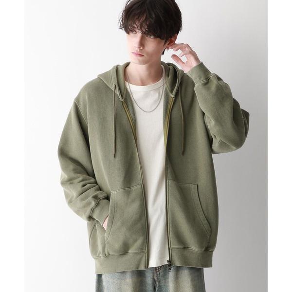 パーカー 「SIGNAL SPORTS」ワンポイント刺繍/ピグメントダブルジップパーカー メンズ