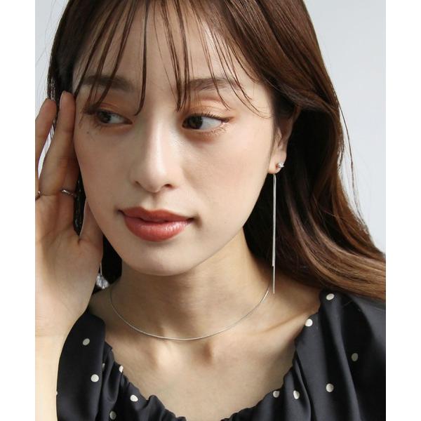 ピアス 金属アレルギー対応 2wayポイントジルコニアロングステンレスピアス レディース