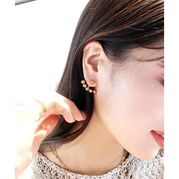 ピアス 金属アレルギー対応 2wayバックキャッチスタッズステンレスピアス レディース