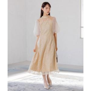 【美品】form forma ラメレースボレロ付サテンワンピ 結婚式 パーティー フォルムフォルマ form forma (2way)ラメレースボレロ×サテンドレス