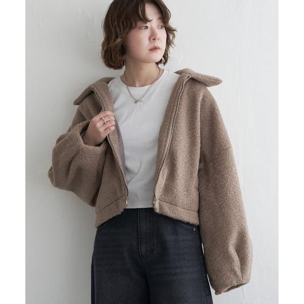 コート アウター シープボアジップジャケット レディース