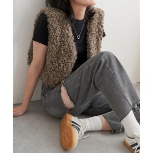 ベスト ジレ プードルファーショートベスト レディース メンズ